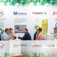 CosmeticBusiness 2023 - community booth DREITURM GmbH, Seufert - Gesellschaft für transparente Verpackungen mbH, Kartonveredlung Knapp GmbH, VARIOPACK Lohnfertigungen GmbH, JG SERVICE AG